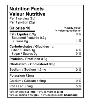 Nutrition Facts - Chocolate Flavour