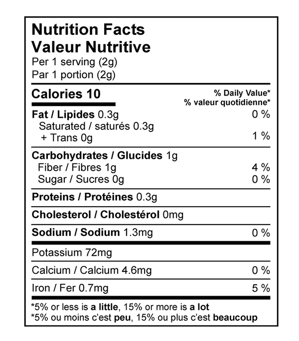 Nutrition Facts - Chocolate Flavour